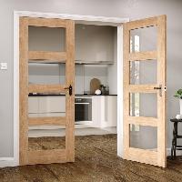 oak door clear glazed no 3 